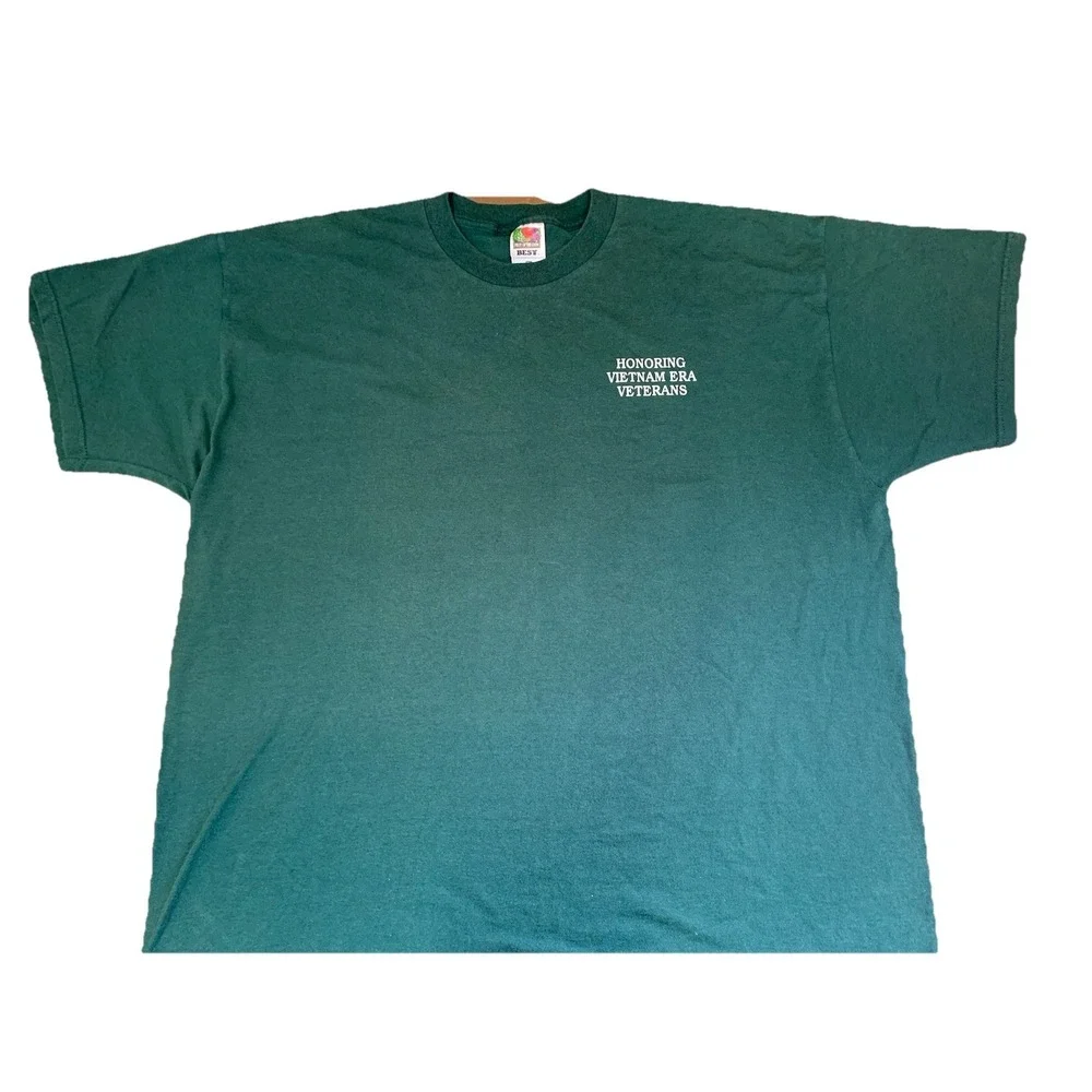 Mens‎ XXL Vintage Honoring Vietnam Veterans Fruit Of The Loom Green Tshirt 90s